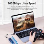 Адаптер Vention USB3.1 Type-C-RJ45 Ethernet 10/100/1000Mbps Gigabit PVC 0.15m Black (CFBBB)