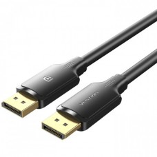 Кабель Vention DisplayPort-DisplayPort v1.2 4K 60Hz 2K 144Hz 1080P 240Hz 21.6Gbps PVC 1m Black (HAKBF)