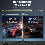 Кабель Vention DisplayPort-DisplayPort v1.2 4K 60Hz 2K 144Hz 1080P 240Hz 21.6Gbps PVC 1m Black (HAKBF)