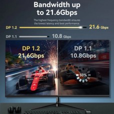 Кабель Vention DisplayPort-DisplayPort v1.2 4K 60Hz 2K 144Hz 1080P 240Hz 21.6Gbps PVC 1m Black (HAKBF)