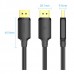 Кабель Vention DisplayPort-DisplayPort v1.2 4K 60Hz 2K 144Hz 1080P 240Hz 21.6Gbps PVC 1m Black (HAKBF)