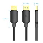 Кабель Vention DisplayPort-DisplayPort v1.2 4K 60Hz 2K 144Hz 1080P 240Hz 21.6Gbps PVC 2m Black (HAKBH)