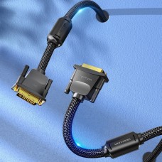 Кабель Vention DVI-D-DVI-D (24+1) Cotton Braided 2K 60Hz Dual Linik gold-plated 3m Black (EAEBI)