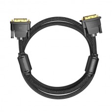 Кабель Vention DVI-D-DVI-D (24+1) Cotton Braided 2K 60Hz Dual Linik gold-plated 3m Black (EAEBI)