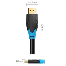 Кабель Vention HDMI-HDMI v2.0 4K 60Hz 18Gbps PVC Round gold-plated 8m Black (AACBK)