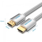 Кабель Vention HDMI-HDMI v2.0 4K 60Hz 2m Cotton Braided Silver (AABIH)