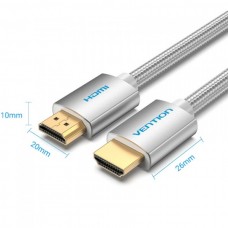 Кабель Vention HDMI-HDMI v2.0 4K 60Hz 2m Cotton Braided Silver (AABIH)
