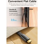 Кабель Vention HDMI-HDMI v2.1 8K 60Hz 4K 144Hz 2K 240Hz QFT 48Gbps 2m Flat Cotton Black (ALKBH)