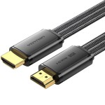 Кабель Vention HDMI-HDMI v2.1 8K 60Hz 4K 144Hz 2K 240Hz QFT 48Gbps 2m Flat Cotton Black (ALKBH)
