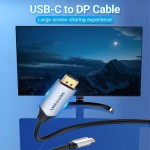 Кабель Vention Type-C-DisplayPort v1.2 4K 60Hz 2K 144Hz 2m Aluminum Alloy Black (CGZBH)