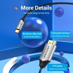 Кабель Vention Type-C-DisplayPort v1.2 4K 60Hz 2K 144Hz 2m Aluminum Alloy Black (CGZBH)