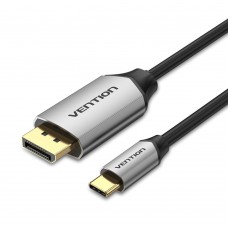 Кабель Vention Type-C-DisplayPort v1.2 4K 60Hz 2K 144Hz 2m Aluminum Alloy Black (CGZBH)