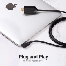 Кабель Vention Type-C-HDMI v2.0 4K 60Hz Degree 90° 1.5m PVC Black (CGVBG)