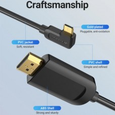 Кабель Vention Type-C-HDMI v2.0 4K 60Hz Degree 90° 1.5m PVC Black (CGVBG)