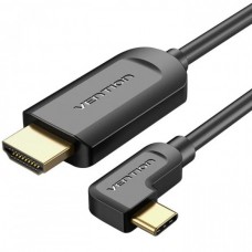 Кабель Vention Type-C-HDMI v2.0 4K 60Hz Degree 90° 1.5m PVC Black (CGVBG)