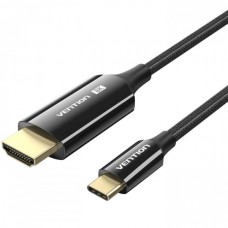 Кабель Vention Type-C-HDMI v2.1 8K 60Hz 4K/2K 240Hz Thunderbolt 3/4 HDCP2.3 VRR HDR 0.5m Black (CRCBD)