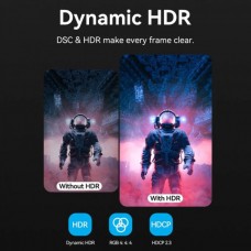 Кабель Vention Type-C-HDMI v2.1 8K 60Hz 4K/2K 240Hz Thunderbolt 3/4 HDCP2.3 VRR HDR 0.5m Black (CRCBD)