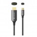 Кабель Vention Type-C-HDMI v2.1 8K 60Hz 4K/2K 240Hz Thunderbolt 3/4 HDCP2.3 VRR HDR 1.8m Black (CRCBAC)