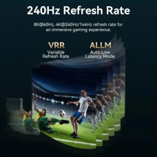 Кабель Vention Type-C-HDMI v2.1 8K 60Hz 4K/2K 240Hz Thunderbolt 3/4 HDCP2.3 VRR HDR 2m Black (CRCBH)