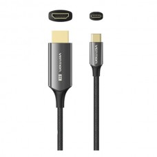 Кабель Vention Type-C-HDMI v2.1 8K 60Hz 4K/2K 240Hz Thunderbolt 3/4 HDCP2.3 VRR HDR 2m Black (CRCBH)