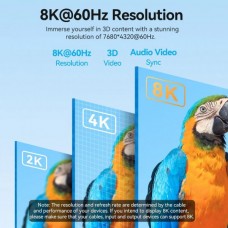 Кабель Vention Type-C-HDMI v2.1 8K 60Hz 4K/2K 240Hz Thunderbolt 3/4 HDCP2.3 VRR HDR 2m Black (CRCBH)