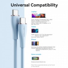 Кабель Vention Type-C-Type-C 2х 5A 1.5m Blue Silicone (CTMSG)