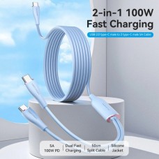 Кабель Vention Type-C-Type-C 2х 5A 1.5m Blue Silicone (CTMSG)