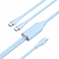 Кабель Vention Type-C-Type-C 2х 5A 1.5m Blue Silicone (CTMSG)