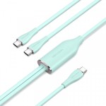 Кабель Vention Type-C-Type-C 2х 5A 1.5m Green Silicone (CTMGG)