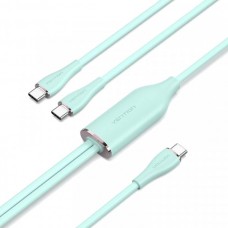 Кабель Vention Type-C-Type-C 2х 5A 1.5m Green Silicone (CTMGG)