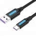 Кабель Vention USB-Type-C 0.5m 5A 25W PVC Black (CORBD)