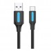 Кабель Vention USB-Type-C 0.5m 5A 25W PVC Black (CORBD)