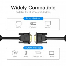 Кабель Vention VGA-VGA (3+9) 8m Ferit Ring Anti-Interference Black (DADBK)
