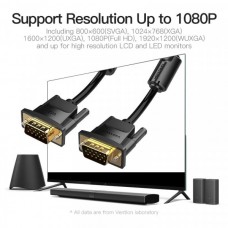 Кабель Vention VGA-VGA (3+9) 8m Ferit Ring Anti-Interference Black (DADBK)