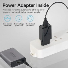 Удлинитель Vention HDMI-HDMI v1.4 1080p 60Hz 3D DD7.1 по UTP до 60m з БЖ RX/TX Gray (AKGH0-EU)
