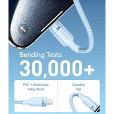 Кабель 3 в 1 USB-MicroUSB-Type-C-Lightning Vention PVC Cotton Braided PD 60W 3А 480Mbps 1.5m Blue (CTPLG)