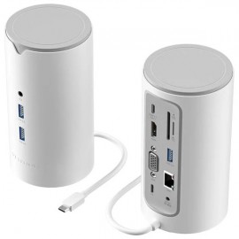 USB HUB Vention 12 in 1 Type-C-HDMI-RJ45-VGA-3.5мм-SD-TF-USB 4K30Hz PD 100W White (TPHWC-EU)