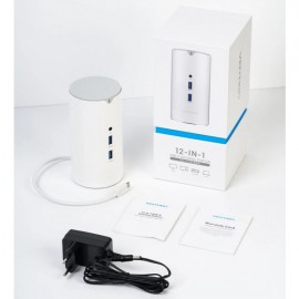 USB HUB Vention 12 in 1 Type-C-HDMI-RJ45-VGA-3.5мм-SD-TF-USB 4K30Hz PD 100W White (TPHWC-EU)