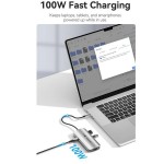 USB HUB Vention 5 in 1 Type-C-HDMI-USB 4K60Hz 3USB 1Type-C PD 100W Gray (TQDHB)