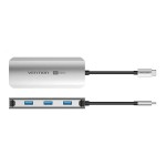 USB HUB Vention 5 in 1 Type-C-HDMI-USB 4K60Hz 3USB 1Type-C PD 100W Gray (TQDHB)