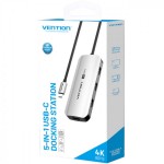 USB HUB Vention 5 in 1 Type-C-HDMI-USB 4K60Hz 3USB 1Type-C PD 100W Gray (TQDHB)