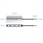 USB HUB Vention 5 in 1 Type-C-HDMI-USB 4K60Hz 3USB 1Type-C PD 100W Gray (TQDHB)