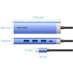 USB HUB Vention 5 in 1 Type-C-HDMI-USB 3USB 1Type-C PD 100W Aluminum Alloy Blue (TGESB) USB HUB Vention 5 in 1 Type-C-HDMI-USB 3USB 1Type-C PD 100W Aluminum Alloy Blue (TGESB)