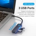 USB HUB Vention Type-C-RJ45-USB 100M Ethernet Black (TGPBB)
