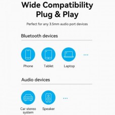 Адаптер USB Bluetooth 5.0 Vention AUX TRS 3.5мм Zinc Alloy 1.5m Gray (NAGHG)
