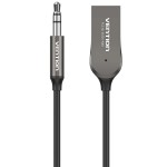 Адаптер USB Bluetooth 5.0 Vention AUX TRS 3.5мм Zinc Alloy 1.5m Gray (NAGHG)