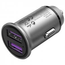Автомобильное зарядное устройство Vention 2USB 30W 5A QC3.0 Gray Mini Aluminium Alloy Gray (FFEH0)