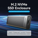Внешний карман Vention для SSD M.2 (NVME) M-key Type-C 3.2 10Gbps Heat Sink Aluminum сіра Gray (KPKH0)