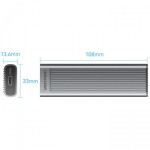 Внешний карман Vention для SSD M.2 (NVME) M-key Type-C 3.2 10Gbps Heat Sink Aluminum сіра Gray (KPKH0)