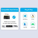Внешний карман Vention для SSD M.2 (NVME) M-key Type-C 3.2 10Gbps Heat Sink Aluminum сіра Gray (KPKH0)